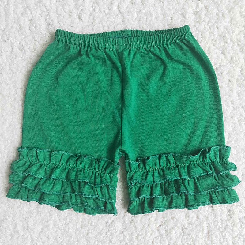 Girl Green icing ruffle shorts