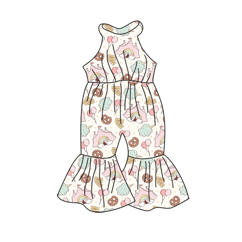 MOQ 5 balloon ice cream snacks girls sleeveless jumpsuit