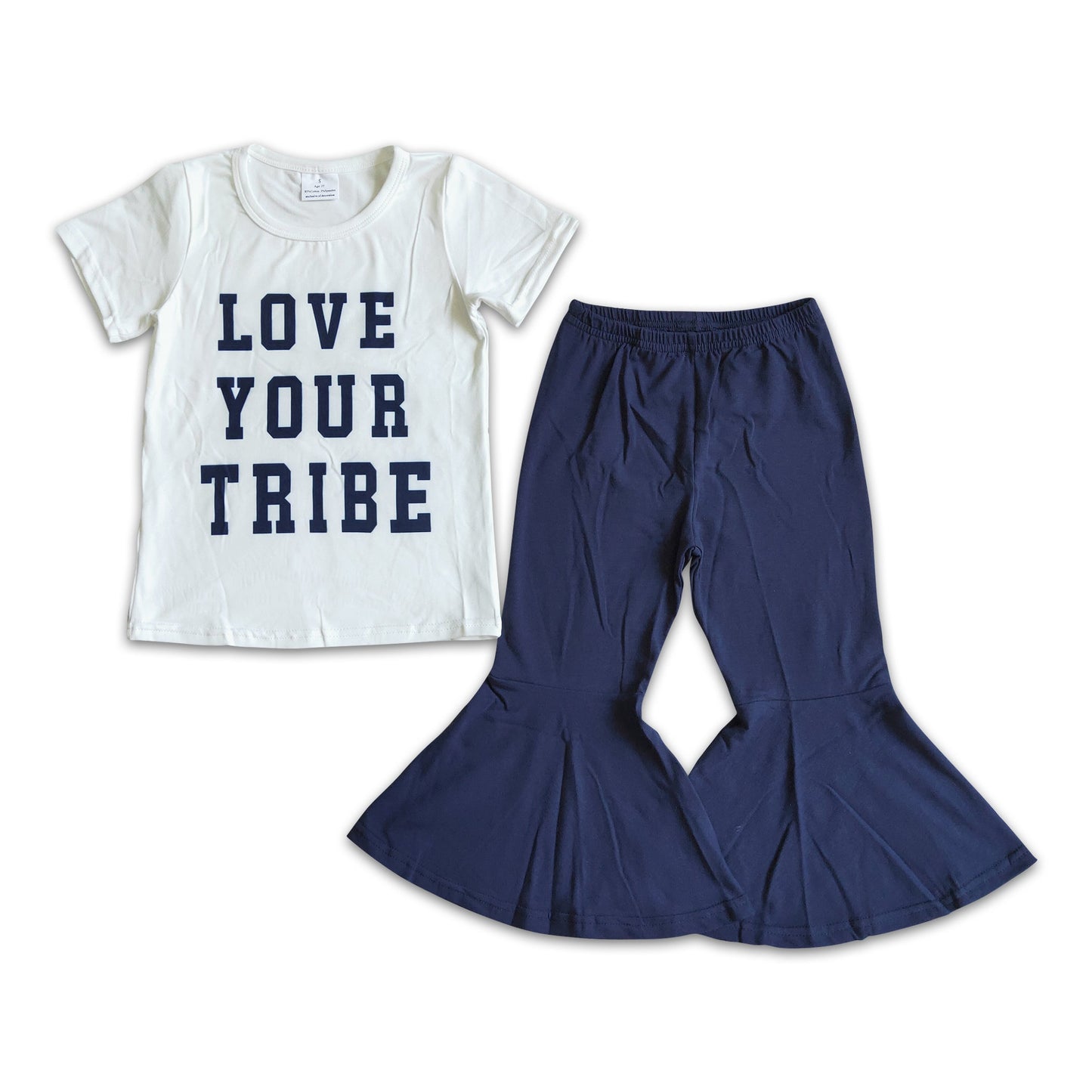 Girl Love Your Tribe Navy Solid Pants Outfit