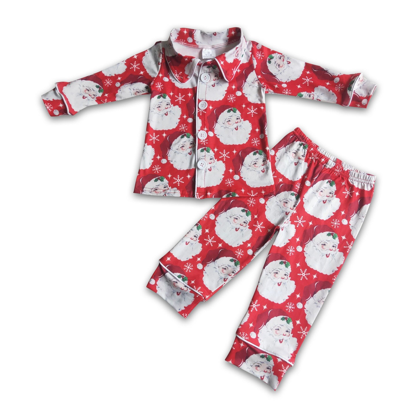 Santa print boy Christmas pajamas