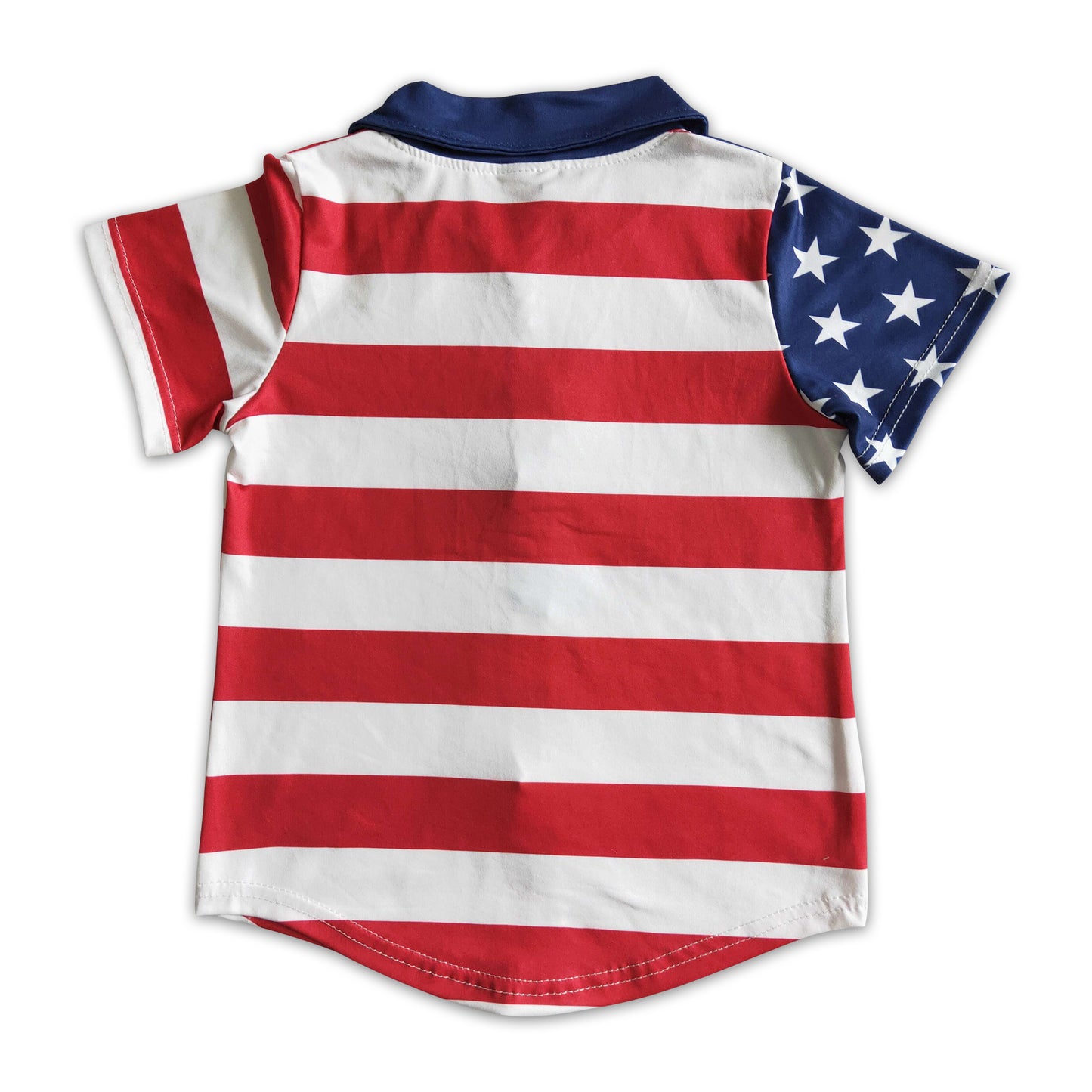 Star and stripe short sleeve boy 4th of july polo shirt