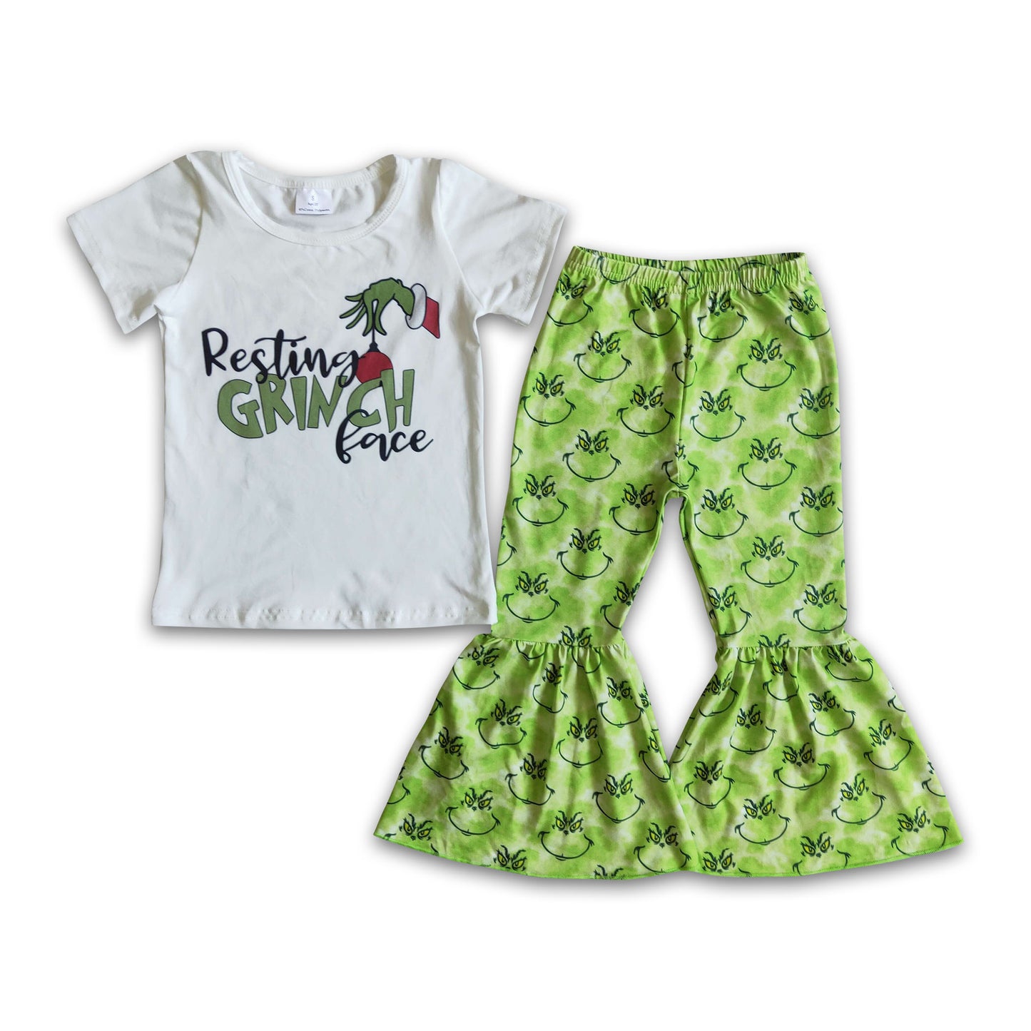 White shirt green face pants Christmas outfits