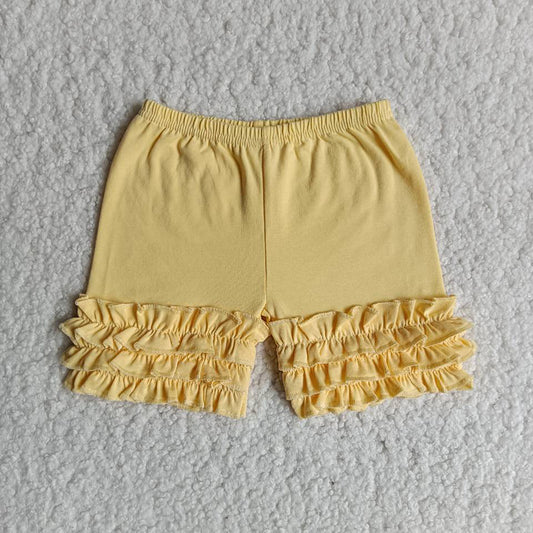 Girl Yellow icing ruffle shorts