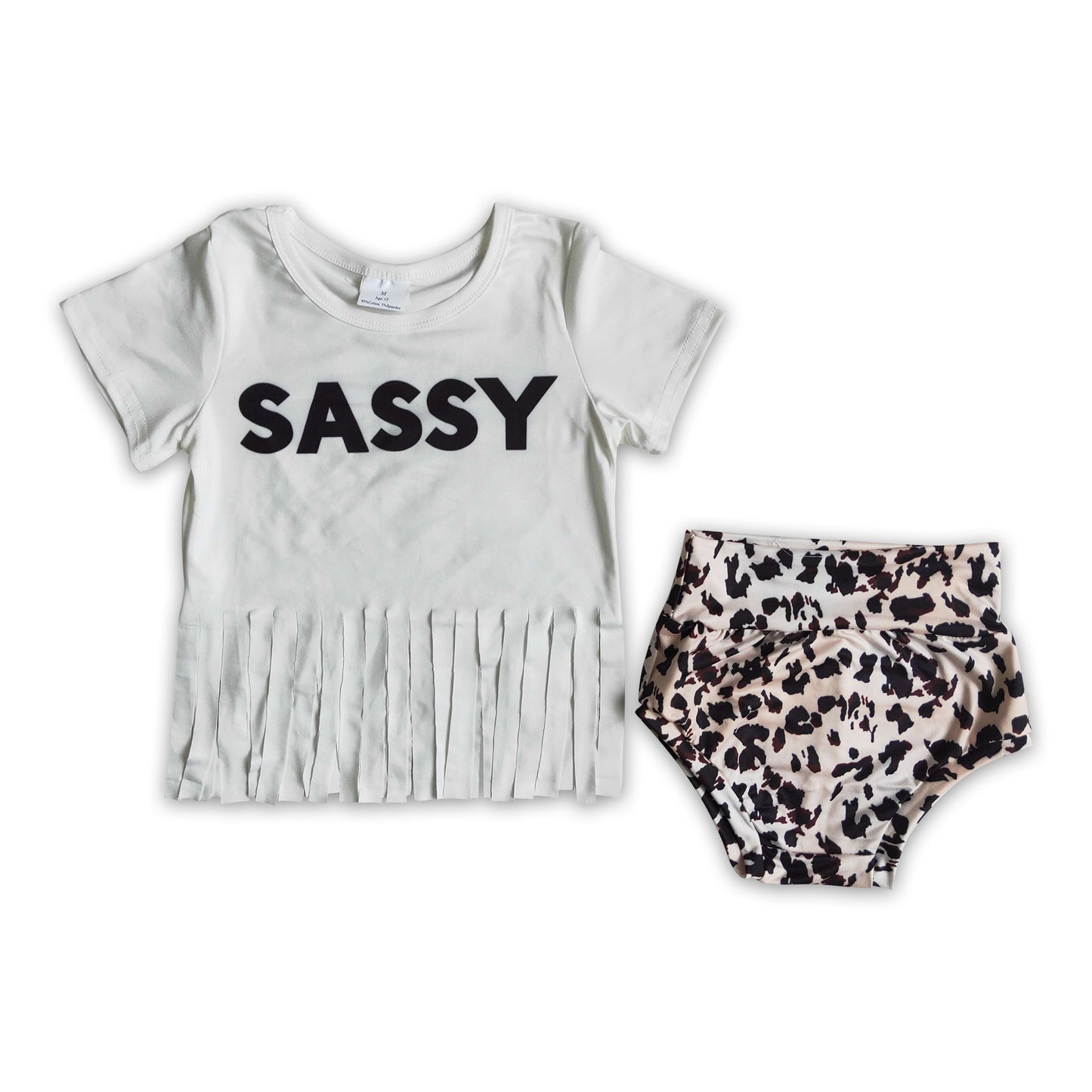 Girl Sassy Leopard Bummies set