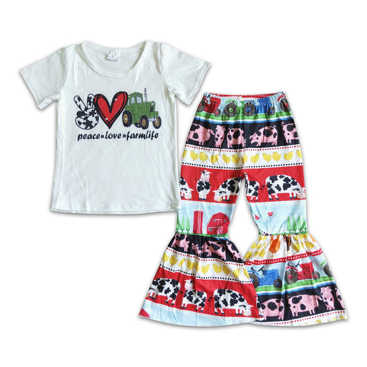 Girl Peace Love Farm life Outfit