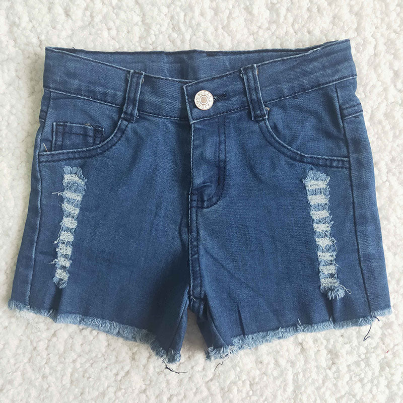 Girl Blue waistband denim shorts