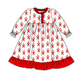 MOQ 5 red santa long sleeves girls Christmas night gown