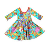 MOQ 5 long sleeves colorful game princess girls dresses