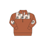 MOQ 5 rainbow cactus zipper kids western pullover