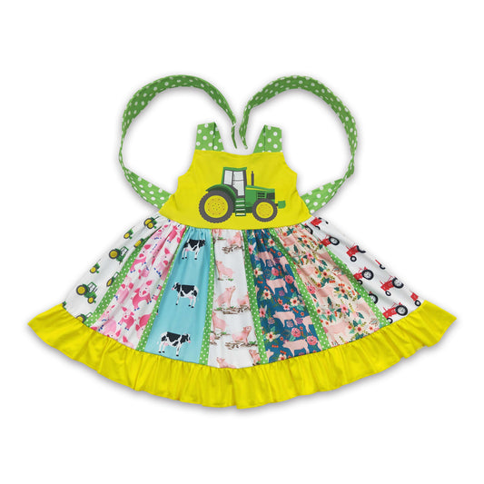 Tractor baby girls farm dress