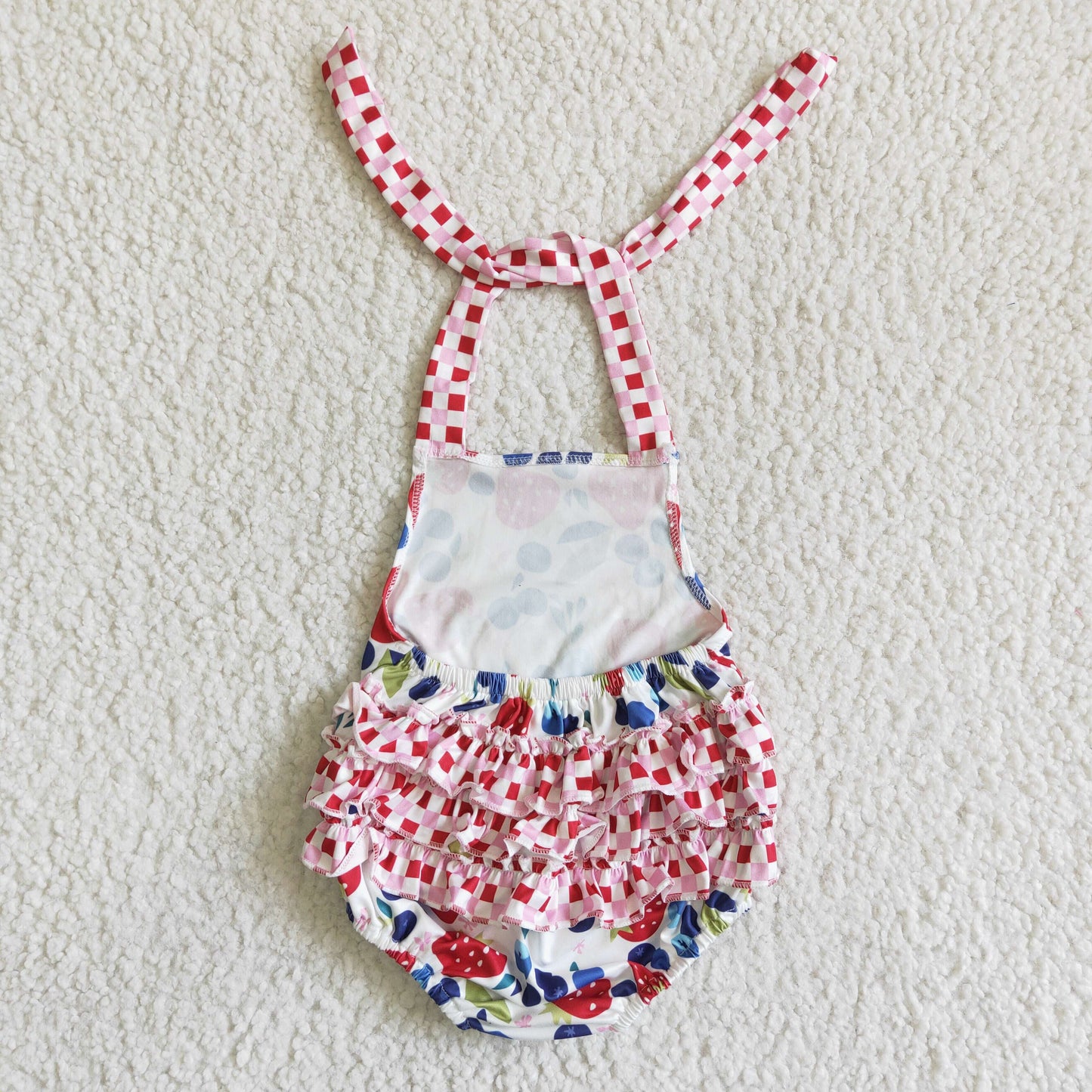 Strawberry blueberry romper baby summer bubble