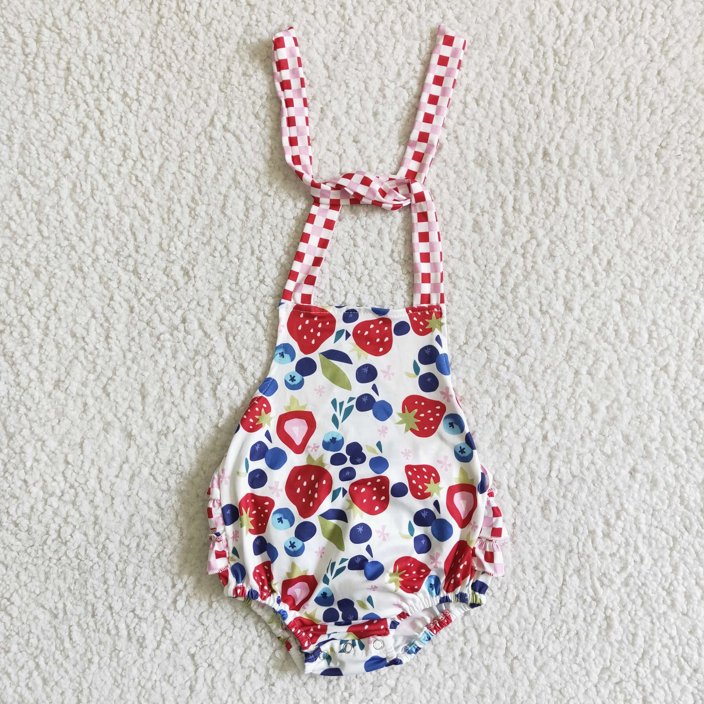 Strawberry blueberry romper baby summer bubble