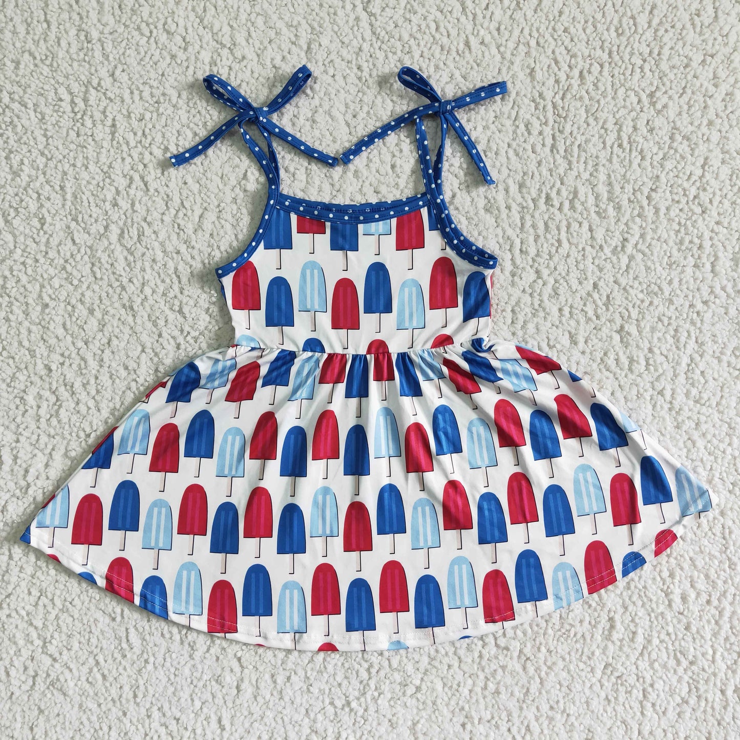 Popsicle sleevelss girls 4th of july twirl dresses