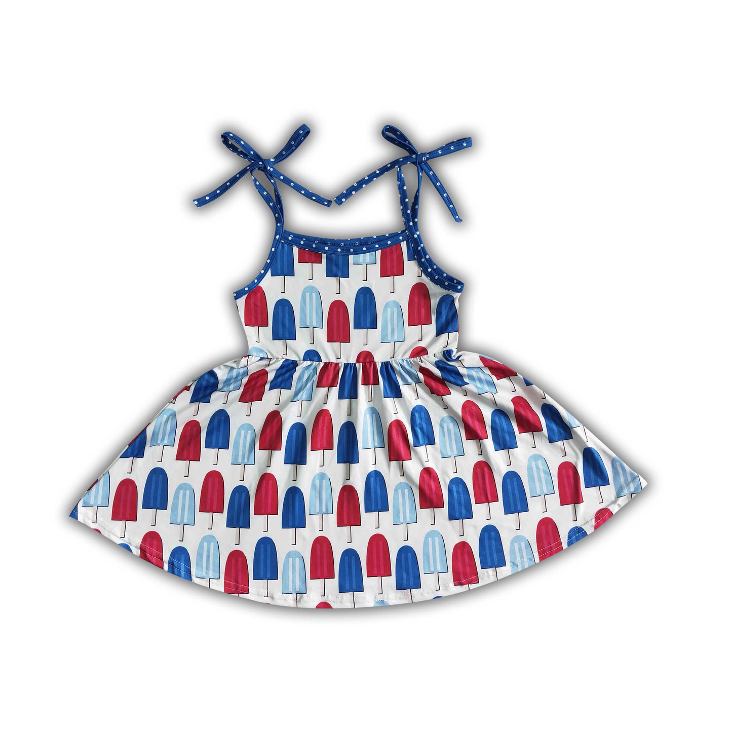 Popsicle sleevelss girls 4th of july twirl dresses