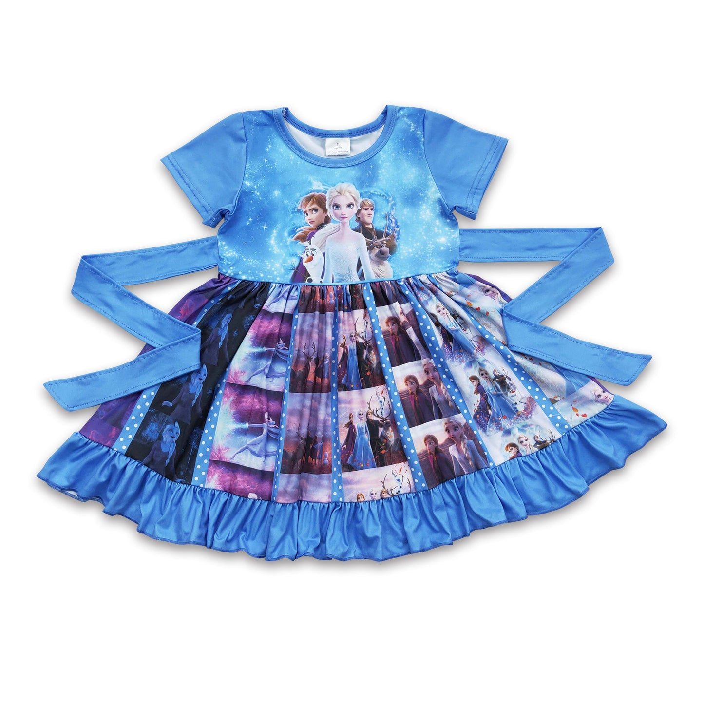 Girl Short Sleeve Princess Panel Twirl Dresses