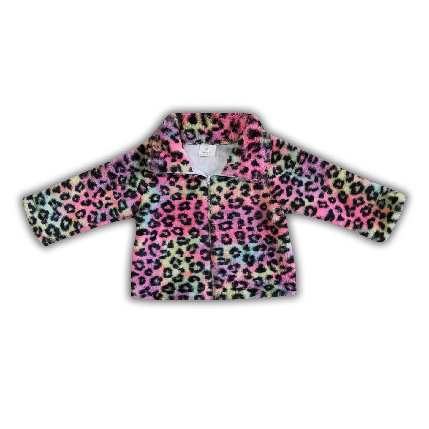 Girl Rainbow Leopard Cardigan