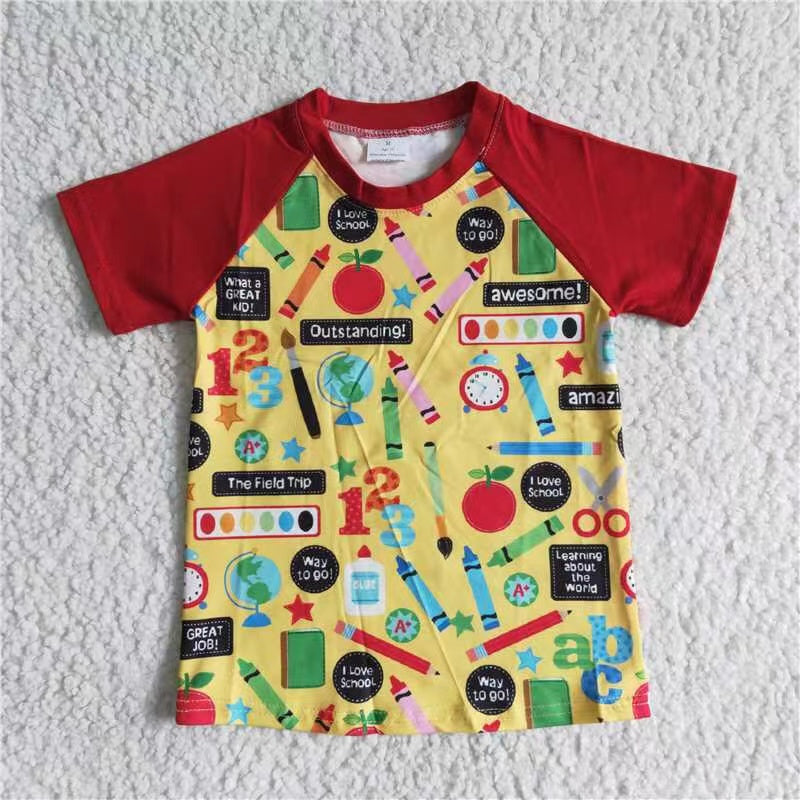 Short sleeve outstanding boy back to school shirt