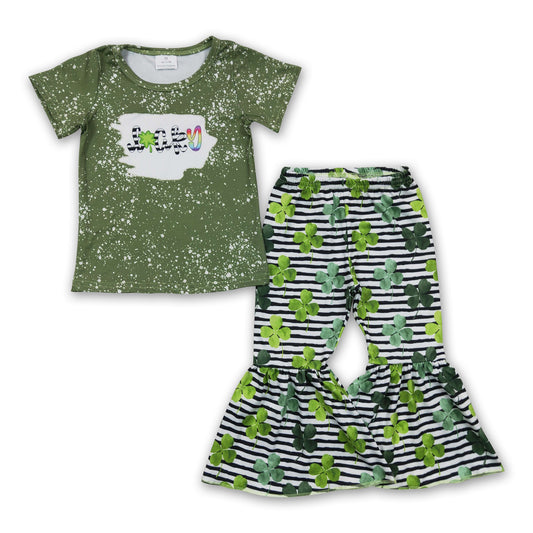 Girl Lucky st patrick Bell Bottom Outfit