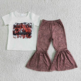 Cowboy white shirt bell bottom pants girls western clothing