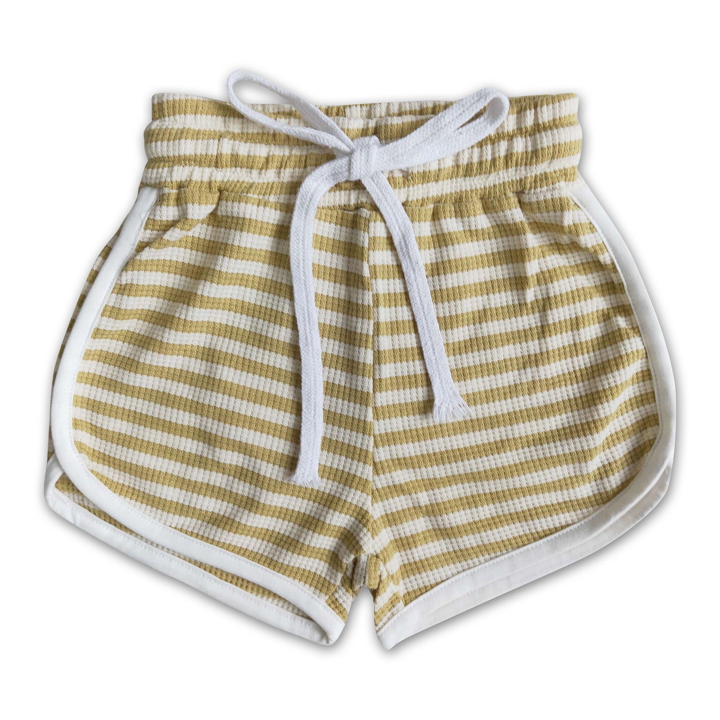 High quanlity baby cotton stripe drawstring girls summer shorts