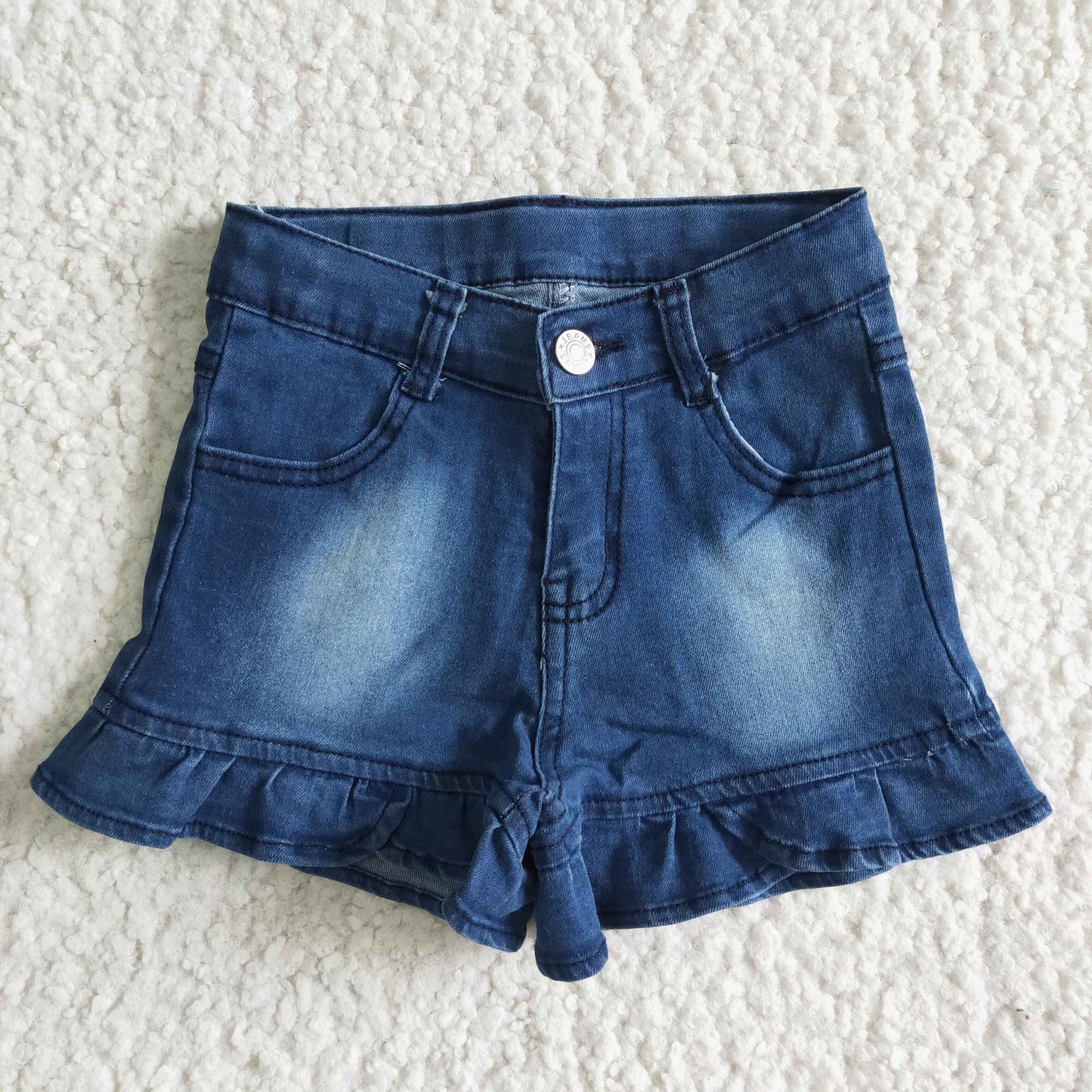 Baby girls ruffle denim shorts summer jeans