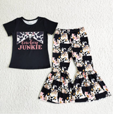 Cowboy black shirt leopard pants girls clothes