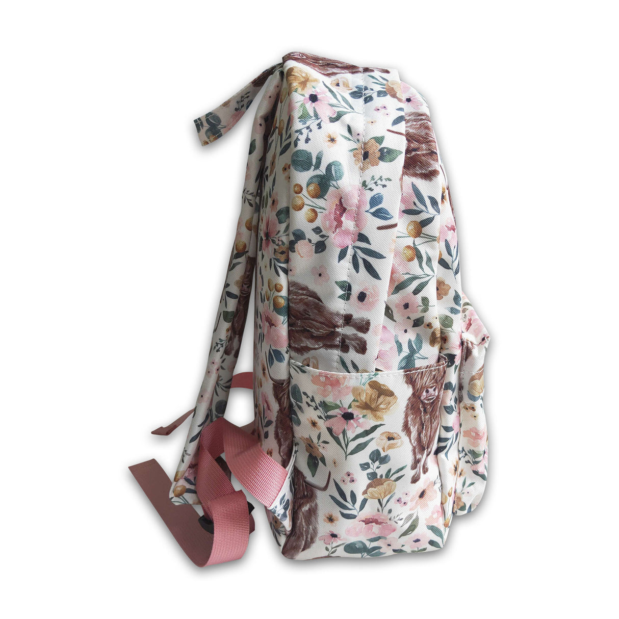 Highland cow kids girls back to school bags