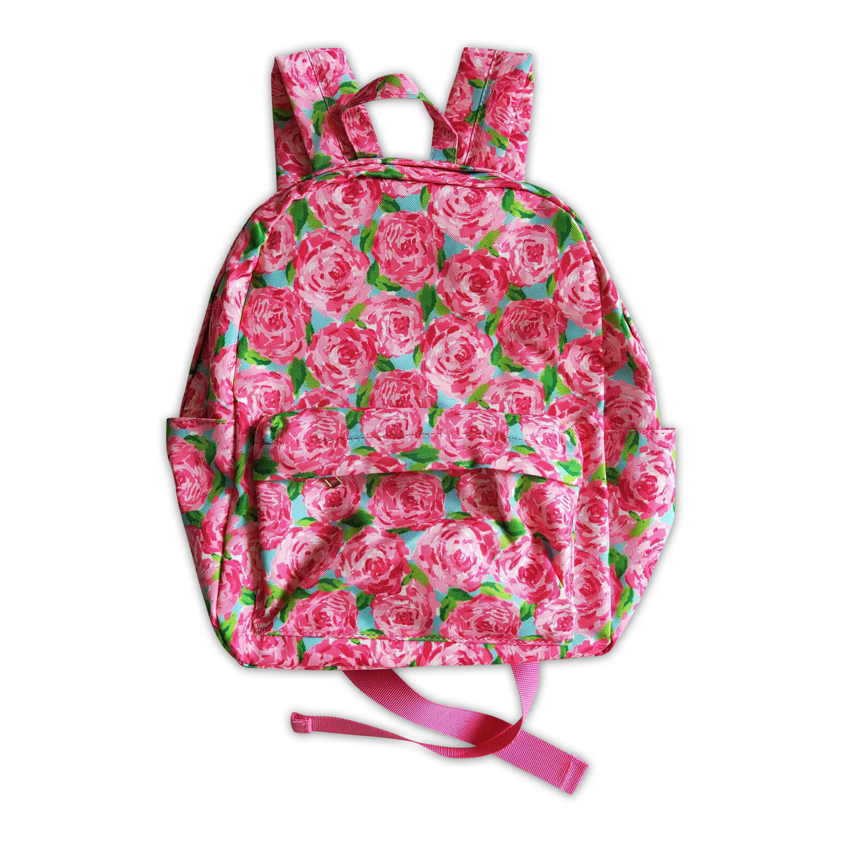 Hot pink rose floral kids girls back to school bags