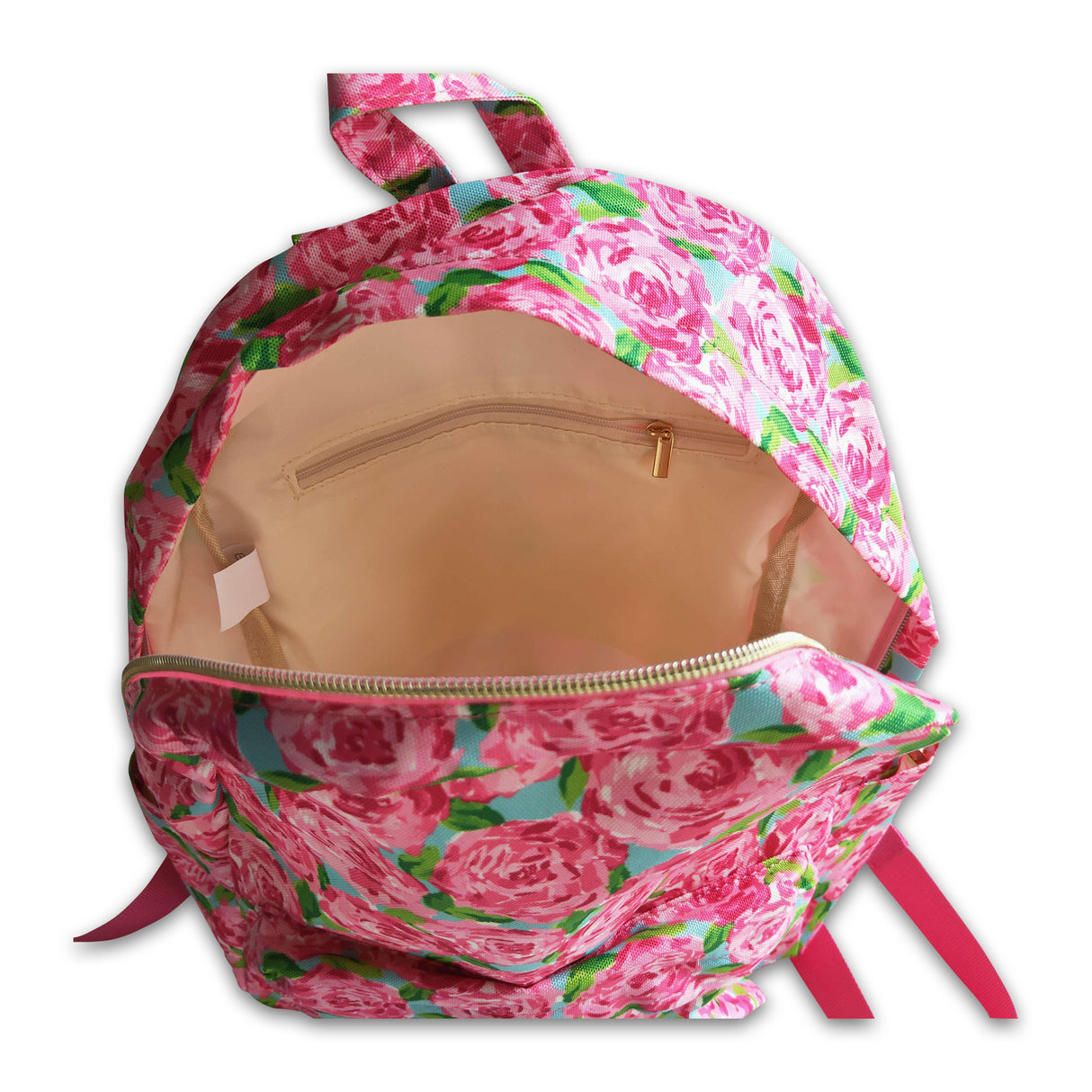 Hot pink rose floral kids girls back to school bags