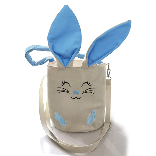 Blue bunny ears baby boy easter basket
