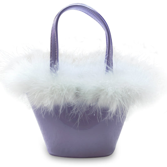 Lavender fur cute princess purse baby girls bag