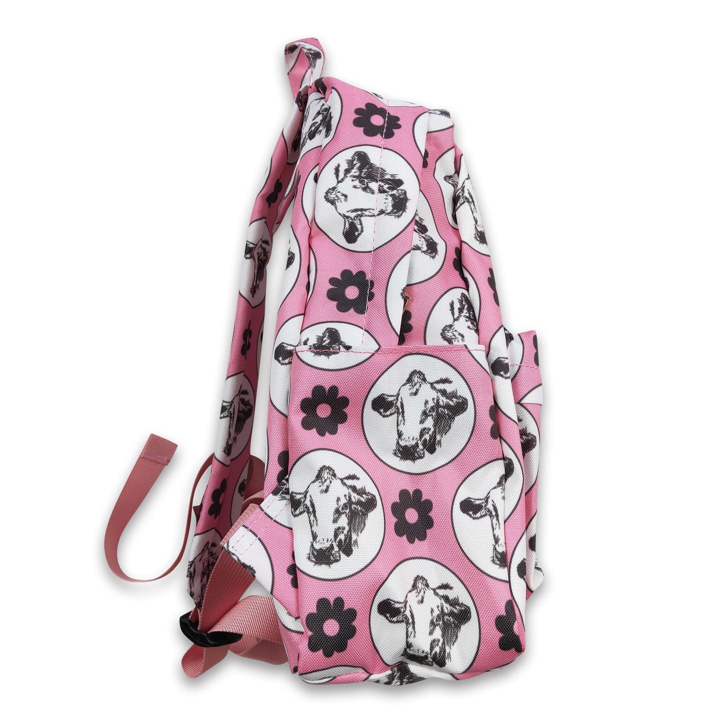 Pink cow floral western backpack kids girls back to school bags