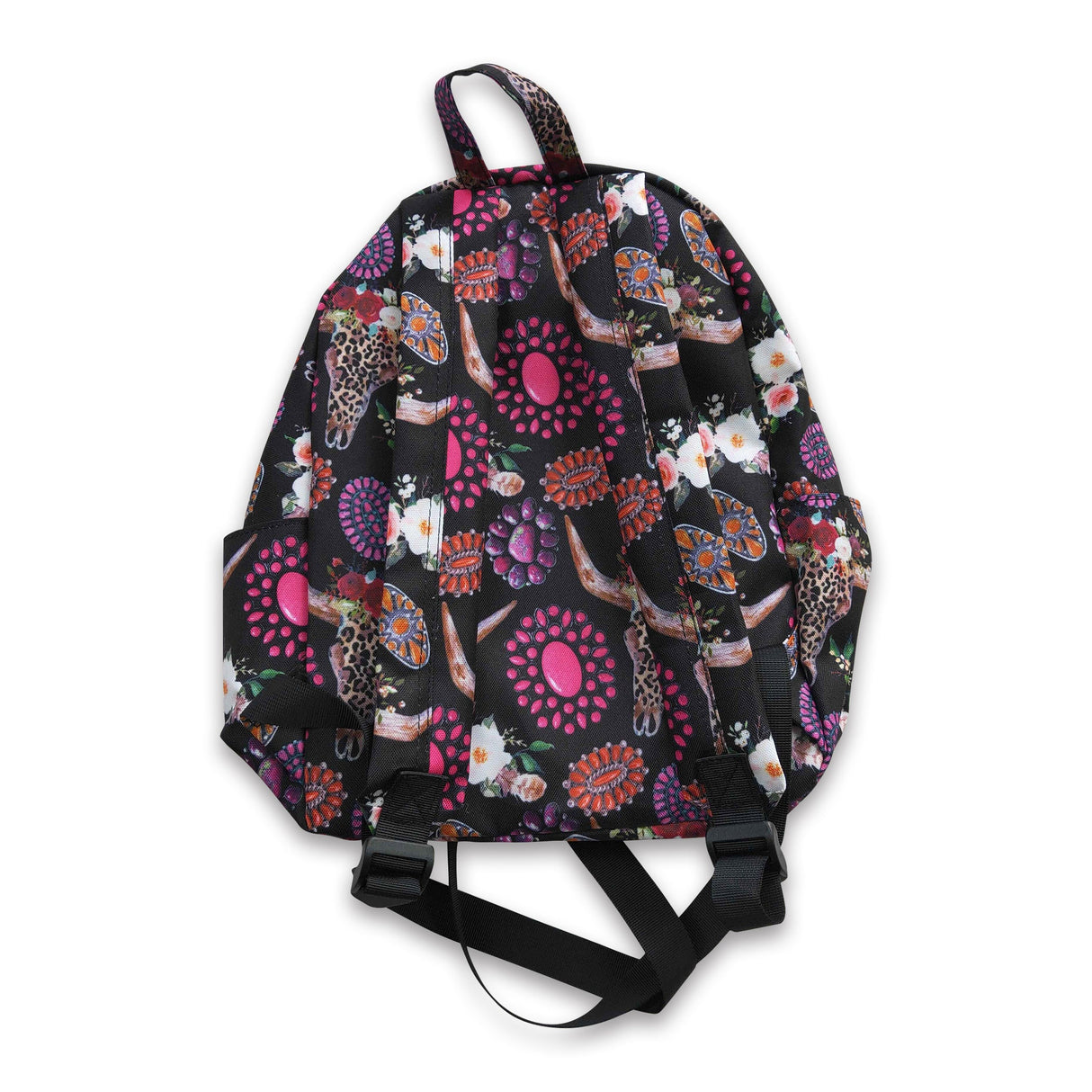 Leopard bull skull western backpack kids girls back to school bags