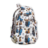Cow cactus turquoise western kids backpack