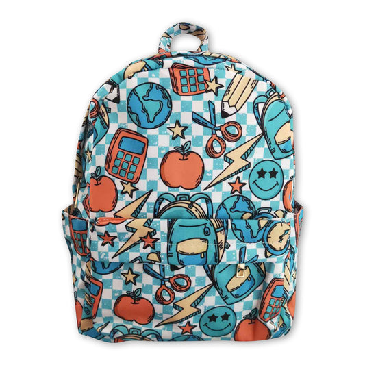Pencil apple smile kids back to school backpack