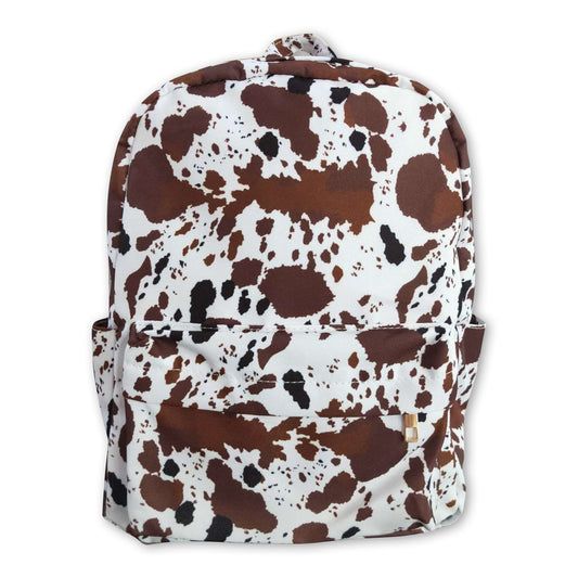 Cow print backpack western kids back to school bag