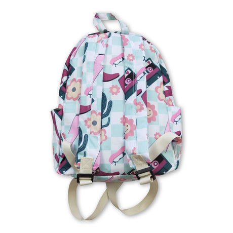 Smile flower boots cactus kids backpack
