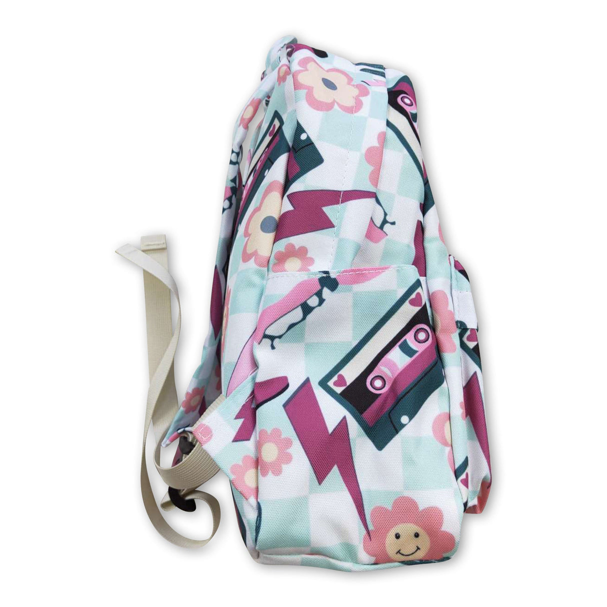 Smile flower boots cactus kids backpack
