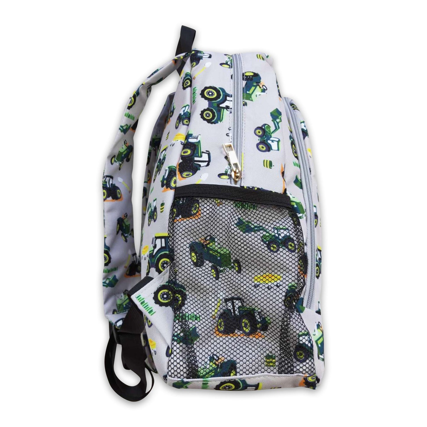 Green tractors farm kids boy backpack