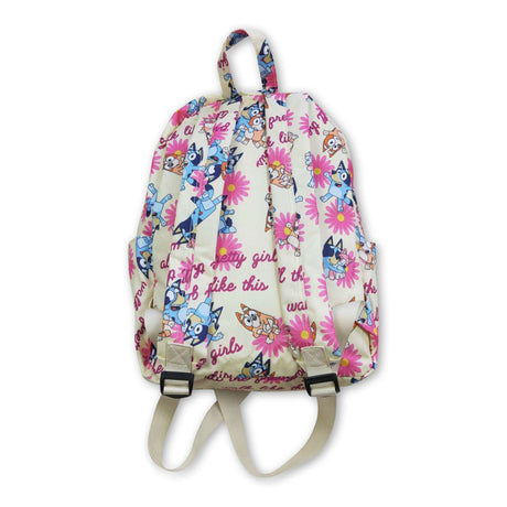Dogs floral kids girls backpack