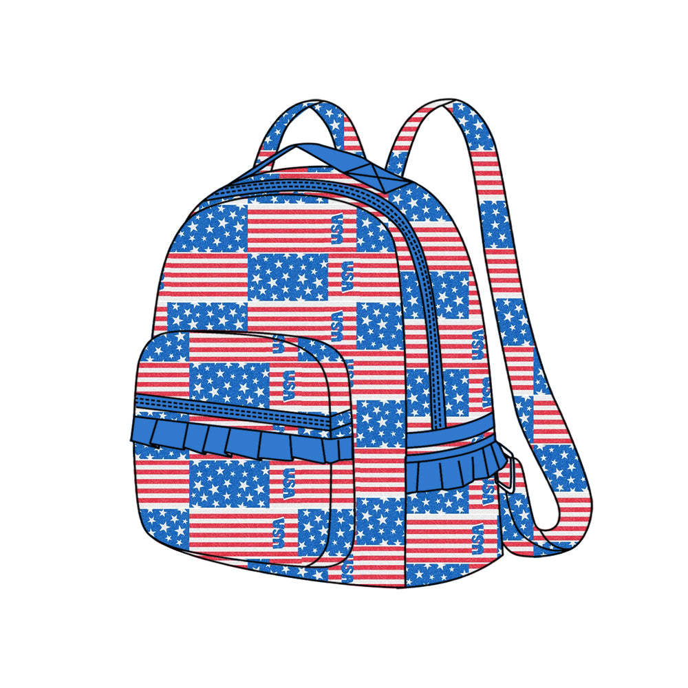 Stripe stars flag kids 4th of july backpack