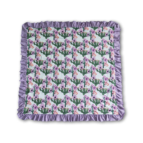 Cactus floral lavender minky baby blankets