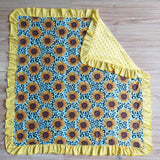 Sunflower leopard baby girls  ruffle blankets