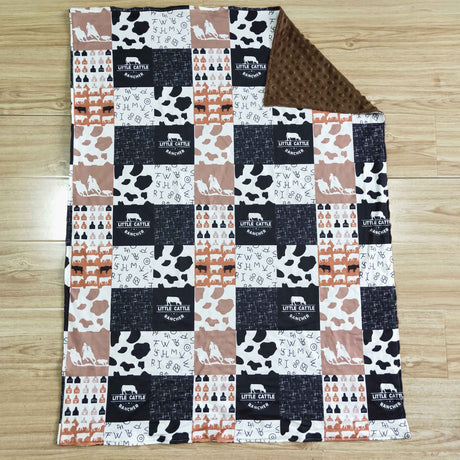 Hello Cattle brown polka dots baby blankets