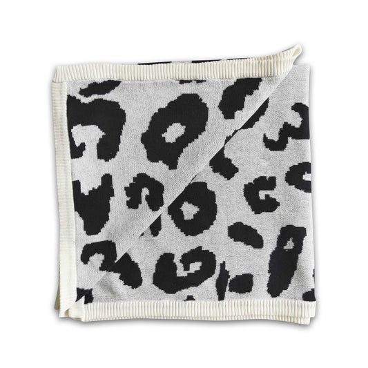 Leopard wool material baby kids thicker blankets