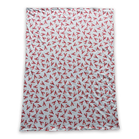 Crawfish red polka dots baby minky blankets