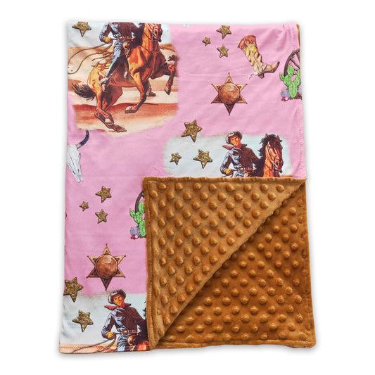 Horse boots cows rodeo baby kids western blankets