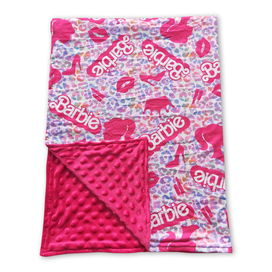Heart pink leopard party baby girls blankets