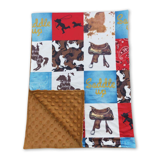 Horse rodeo patchwork baby kids blankets