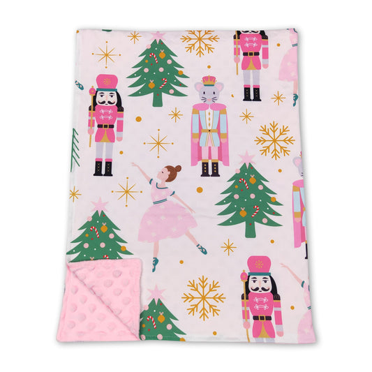 Christmas tree pink ballet baby girls blankets